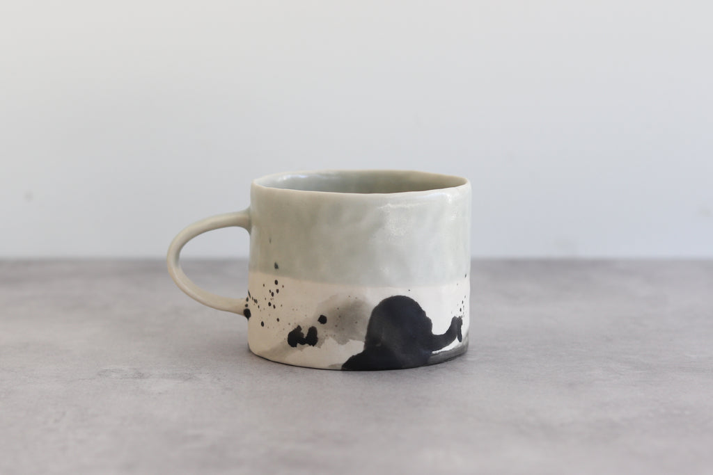 Pinched Splatter Mug - Seafoam