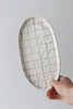Grid Pinched Platter - Fog