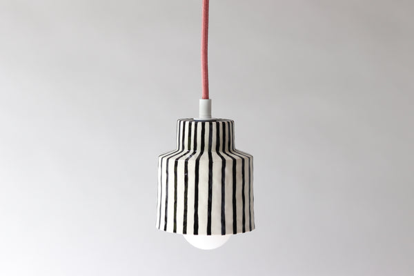 Pinstripe Pendant Swag Light - Rose