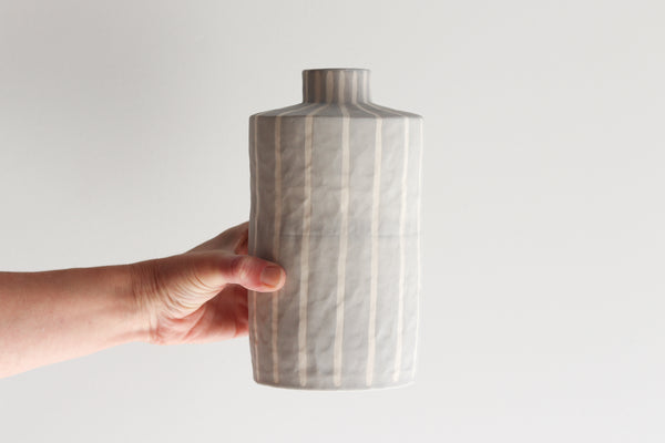 Pinstripe Vase - Fog