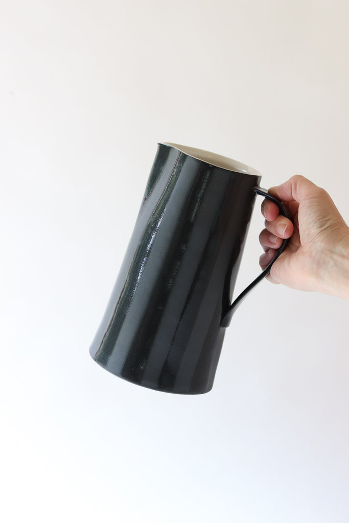 Glaze Striped Pitcher - Black