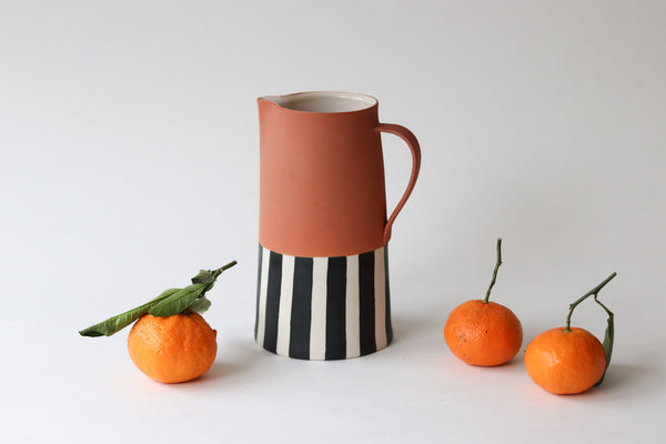 Striped Pitcher - Rust