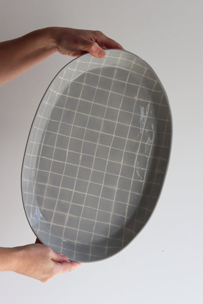 Grid Platter - Fog