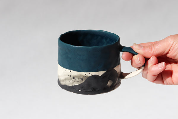 Pinched Splatter Mug - Deep Ocean