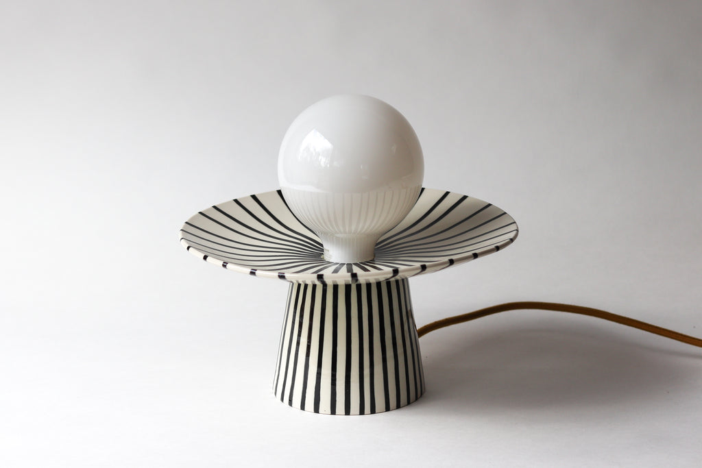 Pedestal Tabletop Lamp - Pinstripe