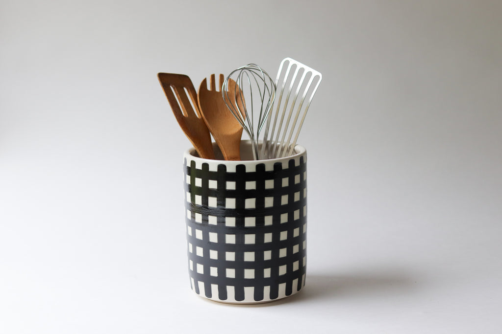 Utensil Holder - Black + White