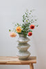 Tall Pinched Vase - Black + White
