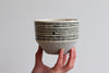 Pinched Striped Bowl - Fog
