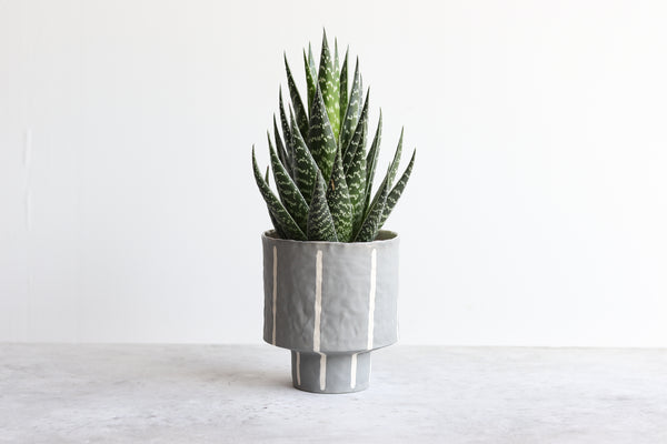 Pinstripe Planter - Storm