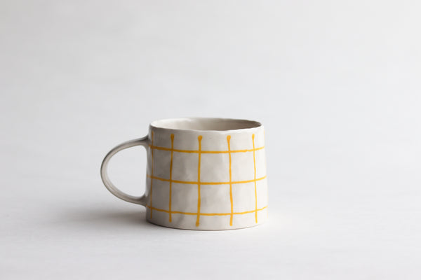 Pinched Grid Mug - Yellow